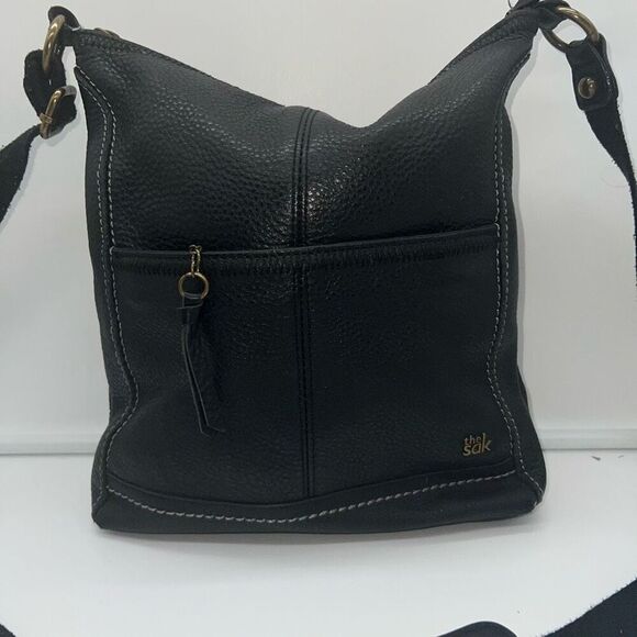 The Sak Iris Crossbody in Black Leather  Purse With Adjustable Strap - Picture 1 of 12